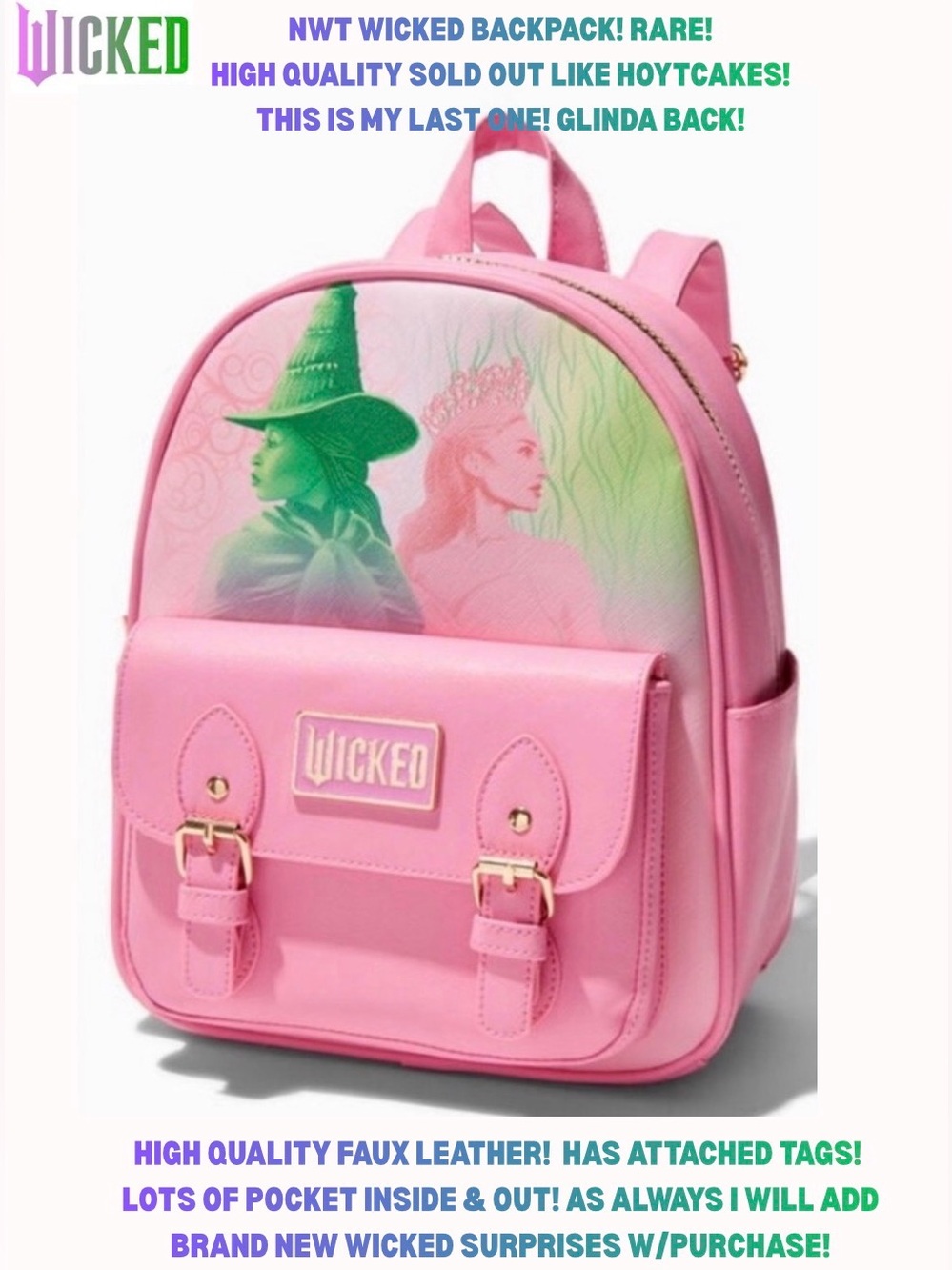 NWT RARE GLINDA WICKED BACKPACK! SOLD OUT LIKE HOTCAKES! I HAVE 1 LEFT! MINT!